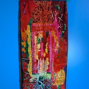 100% Silk Multicolor Neck Scarf